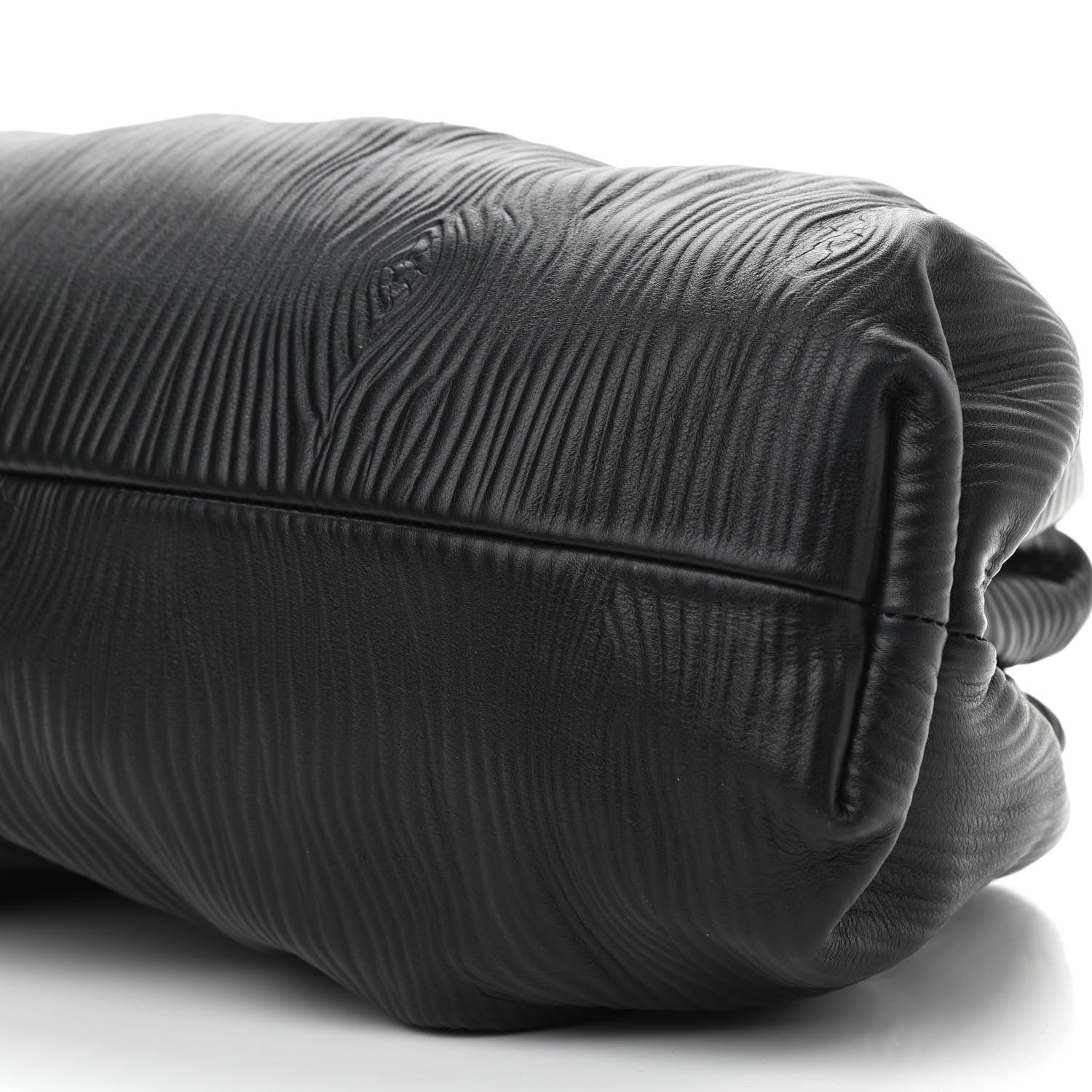 Bottega Veneta Bark Calfskin Embossed The Pouch Oversized Clutch Black 10 of 10