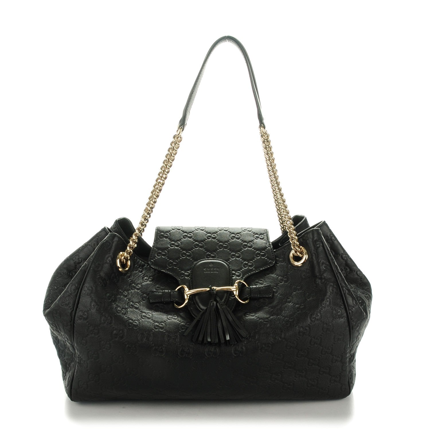 Gucci Guccissima Medium Emily Shoulder Bag Black 1 of 7