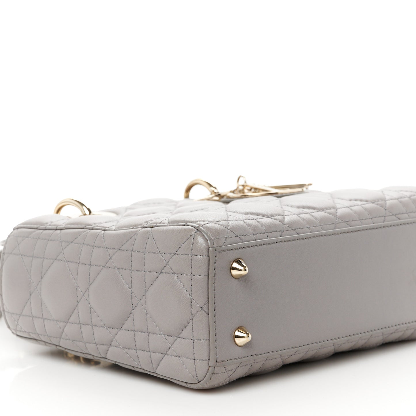 Lambskin Cannage Small Lucky Badges My Lady Dior Grey