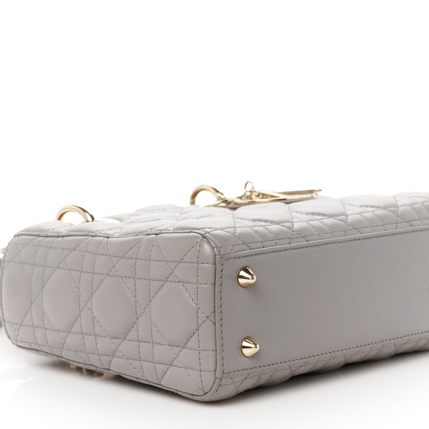 Christian Dior Lambskin Cannage Small Lucky Badges My Lady Dior Grey 9 of 11