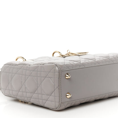 Christian Dior Lambskin Cannage Small Lucky Badges My Lady Dior Grey 9 of 11