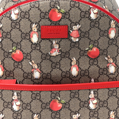 Gucci X PETER RABBIT GG Supreme Monogram Rabbit Print Childerns Backpack Red 8 of 11