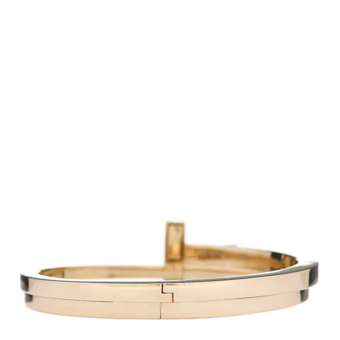 18K Yellow Gold Diamond Wide T T1 Hinged Wrap Bangle Bracelet