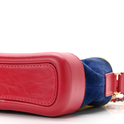 Chanel Suede Calfskin Quilted Small Gabrielle Hobo Red Blue Yellow 10 of 10