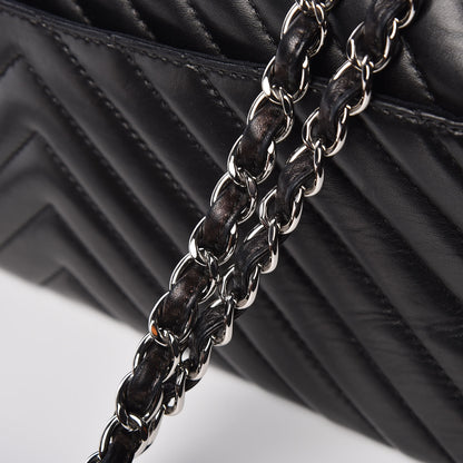 Chanel Lambskin Chevron Quilted Large Surpique Flap Black 12 of 12
