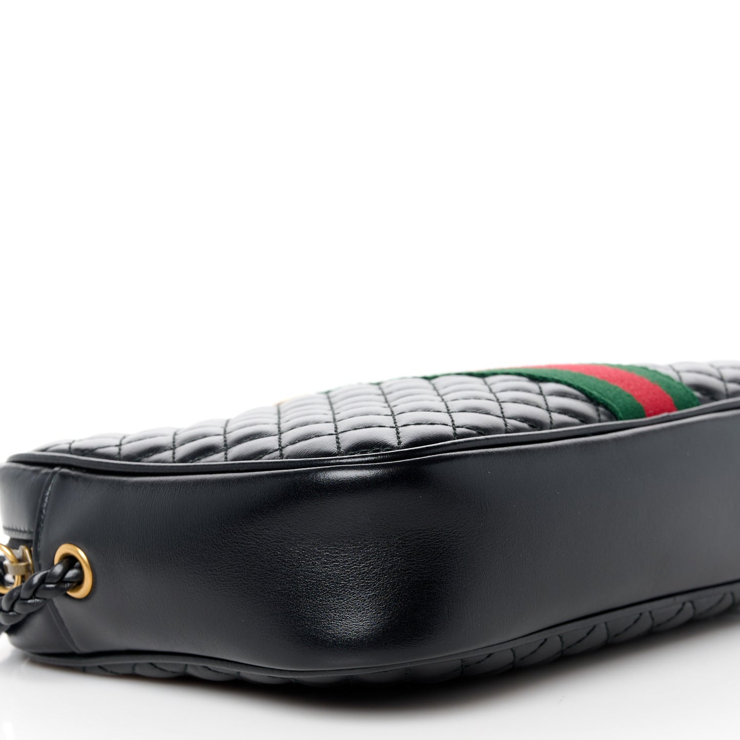 Calfskin Web Trapuntata Small GG Shoulder Bag Black