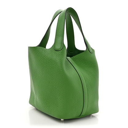 Hermes Taurillon Clemence Picotin Lock 18 PM Vert Yucca 3 of 13