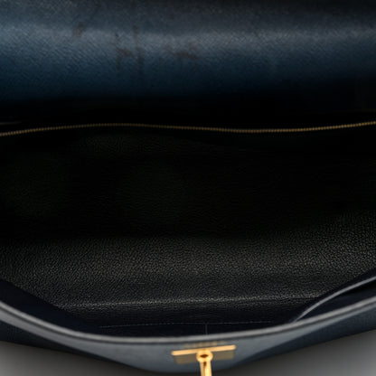 Hermes Courchevel Kelly Retourne 40 Bleu Marine 5 of 14