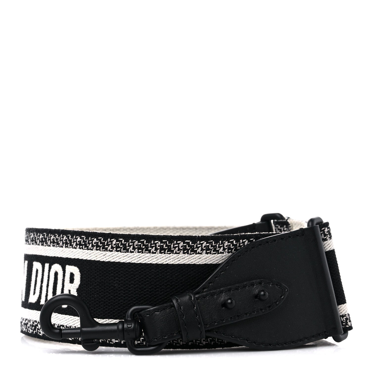 Christian Dior Canvas Embroidered Shoulder Strap Black Ultramatte 1 of 5