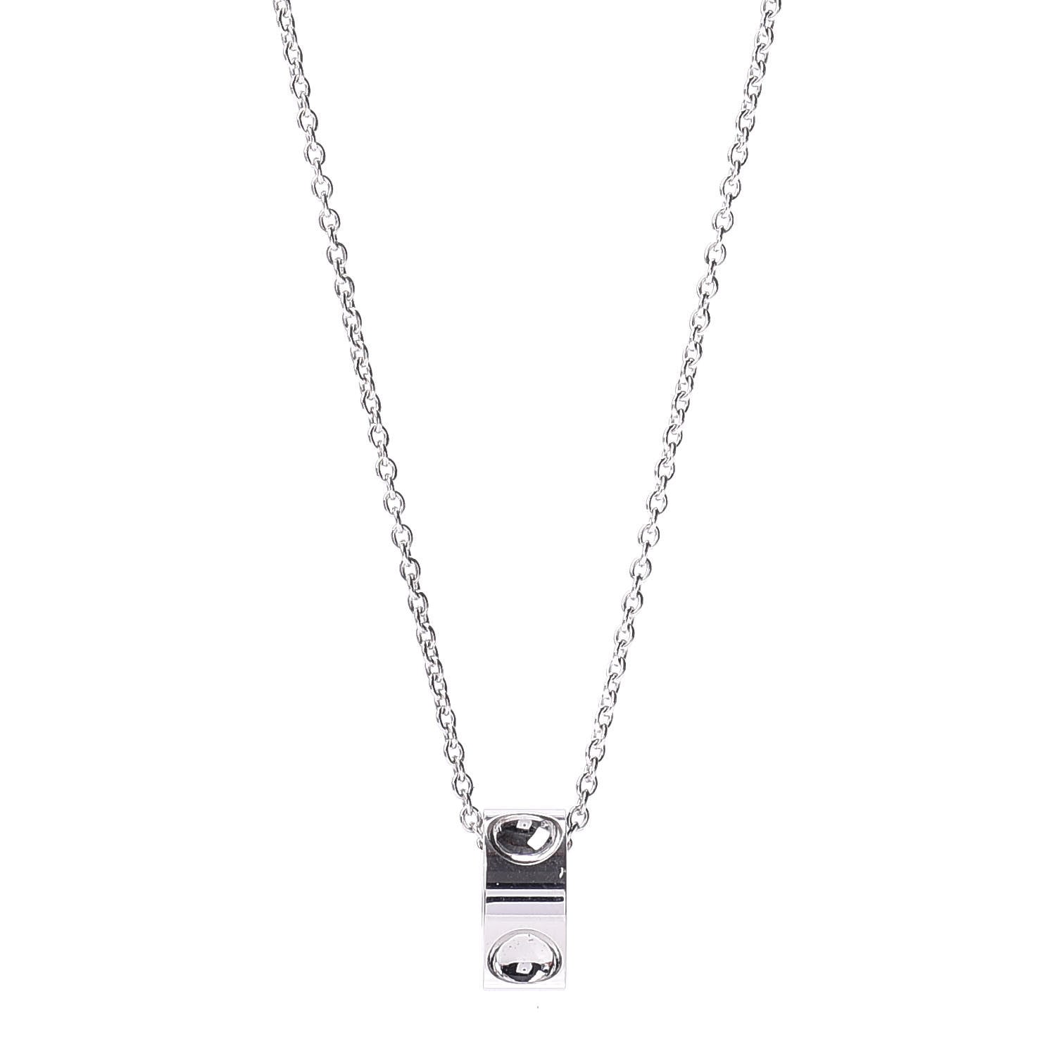 Louis Vuitton 18K White Gold Empreinte Pendant Necklace 1 of 4