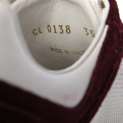 Louis Vuitton Suede Calfskin Run Away Sneakers 35 Burgundy White 9 of 11