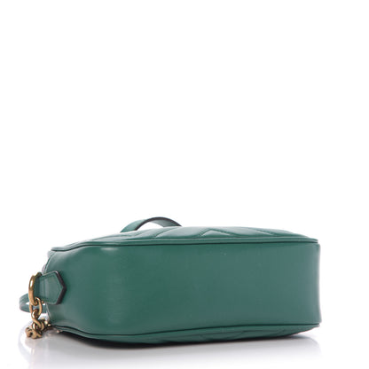 Gucci Calfskin Matelasse Mini GG Marmont Chain Shoulder Bag Emerald Green 4 of 9