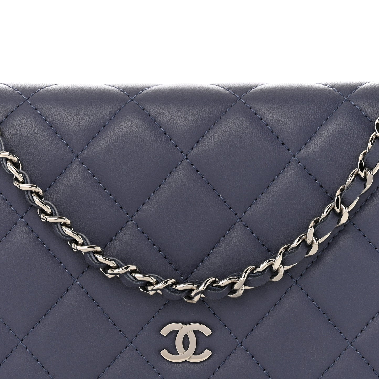 Lambskin Quilted Wallet On Chain WOC Lavender
