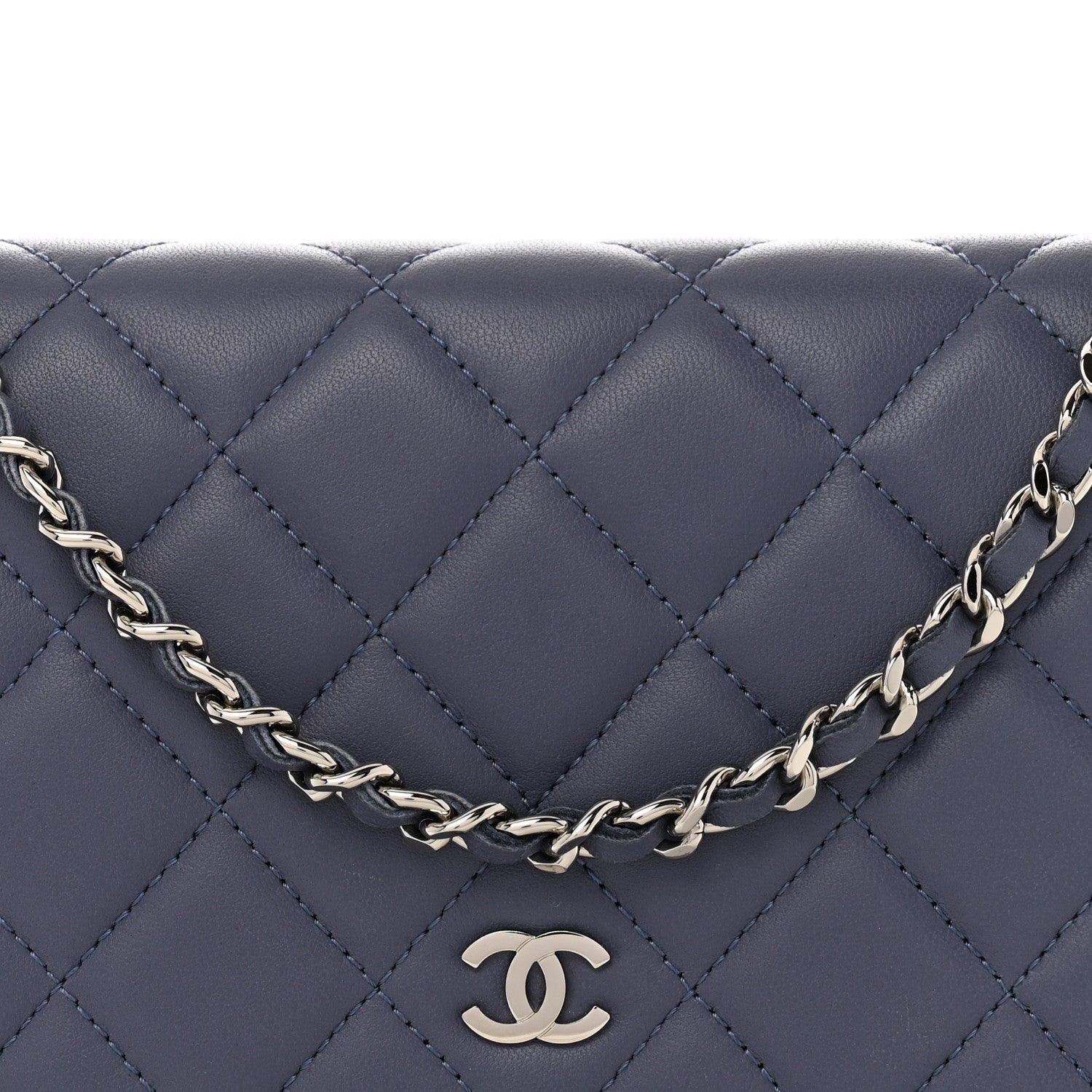 Chanel Lambskin Quilted Wallet On Chain WOC Lavender 9 of 12