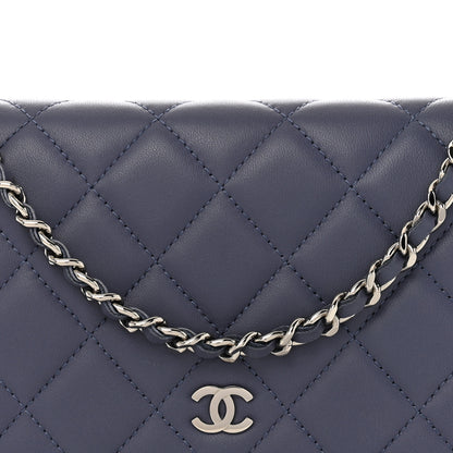 Chanel Lambskin Quilted Wallet On Chain WOC Lavender 9 of 12