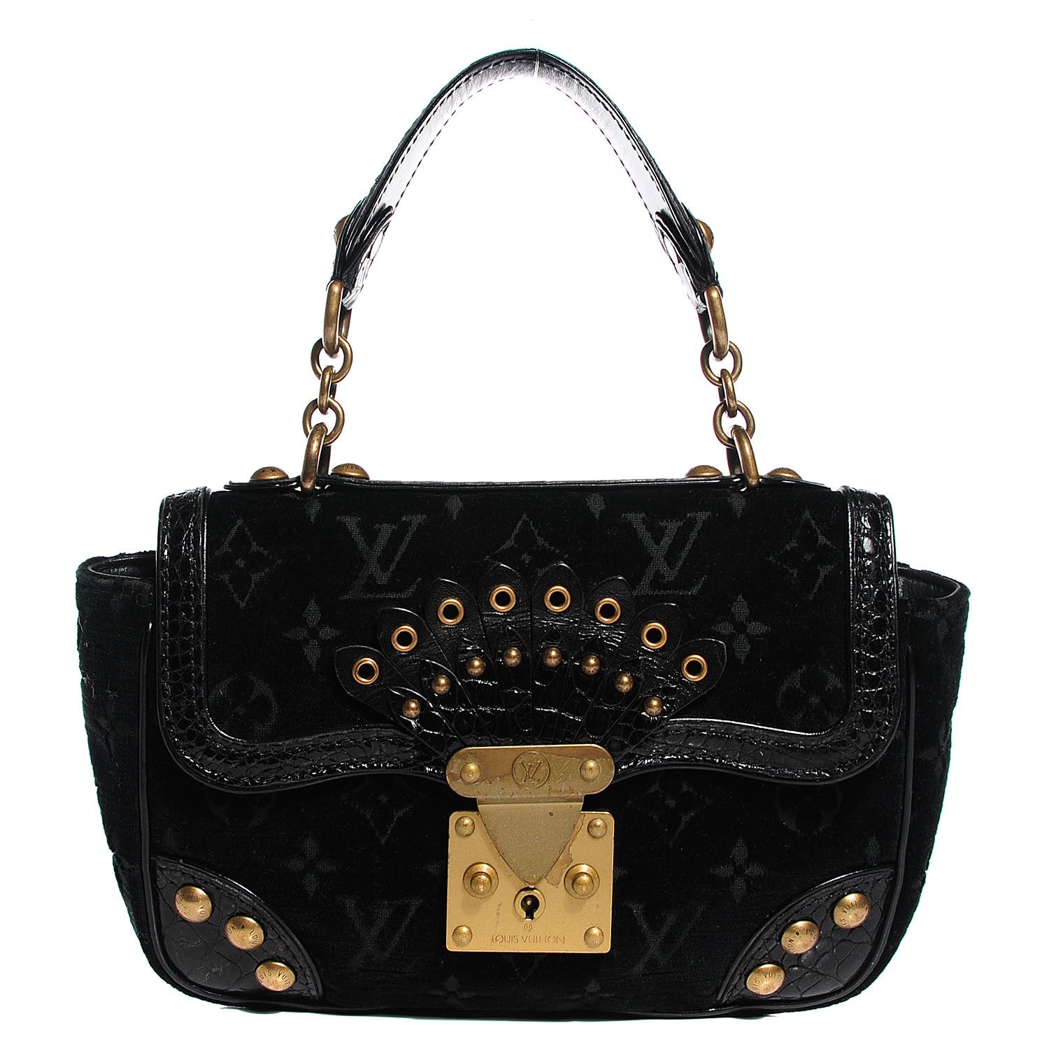 Louis Vuitton Monogram Velours Alligator Irvine Black 1 of 7