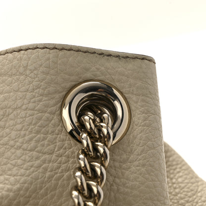 Gucci Pebbled Calfskin Medium Soho Chain Shoulder Bag Off White 13 of 17