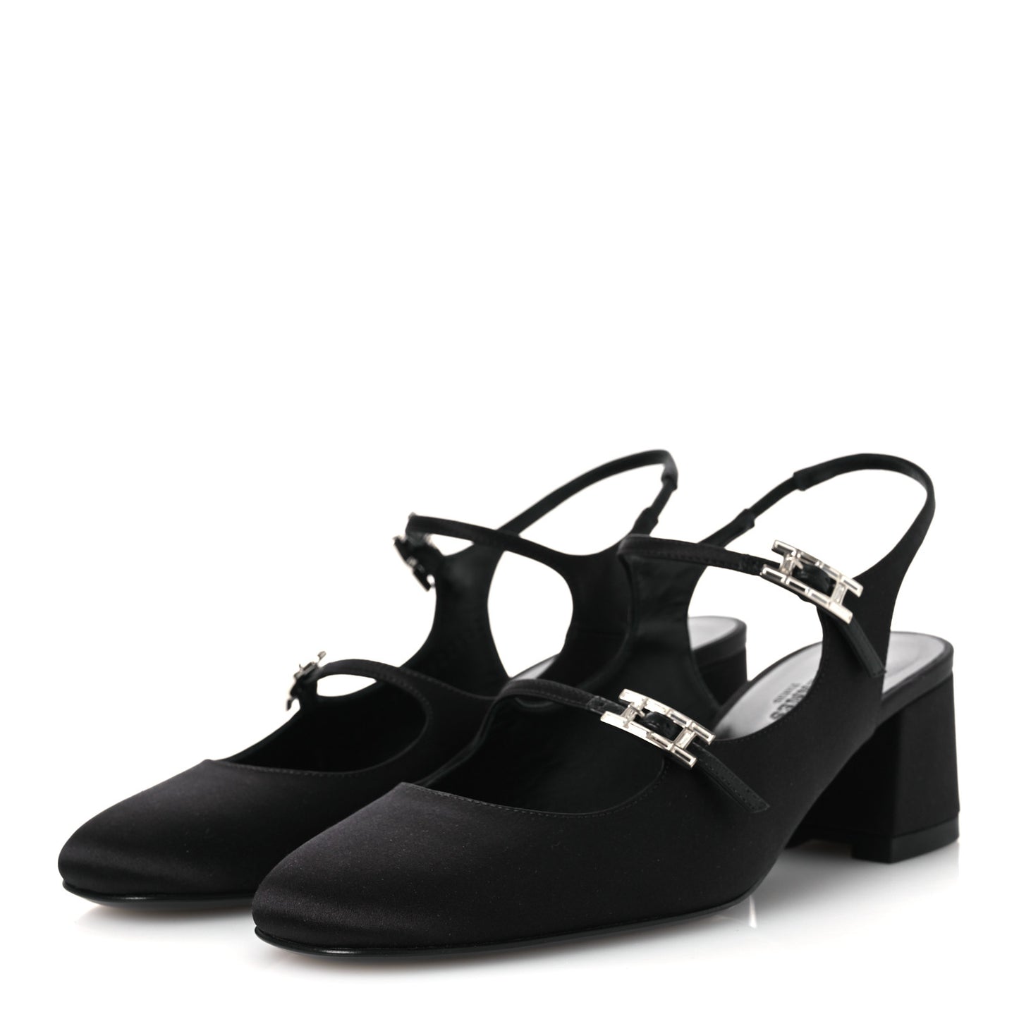 Satin Rhinestone Jackie 50 Pumps 37 Black
