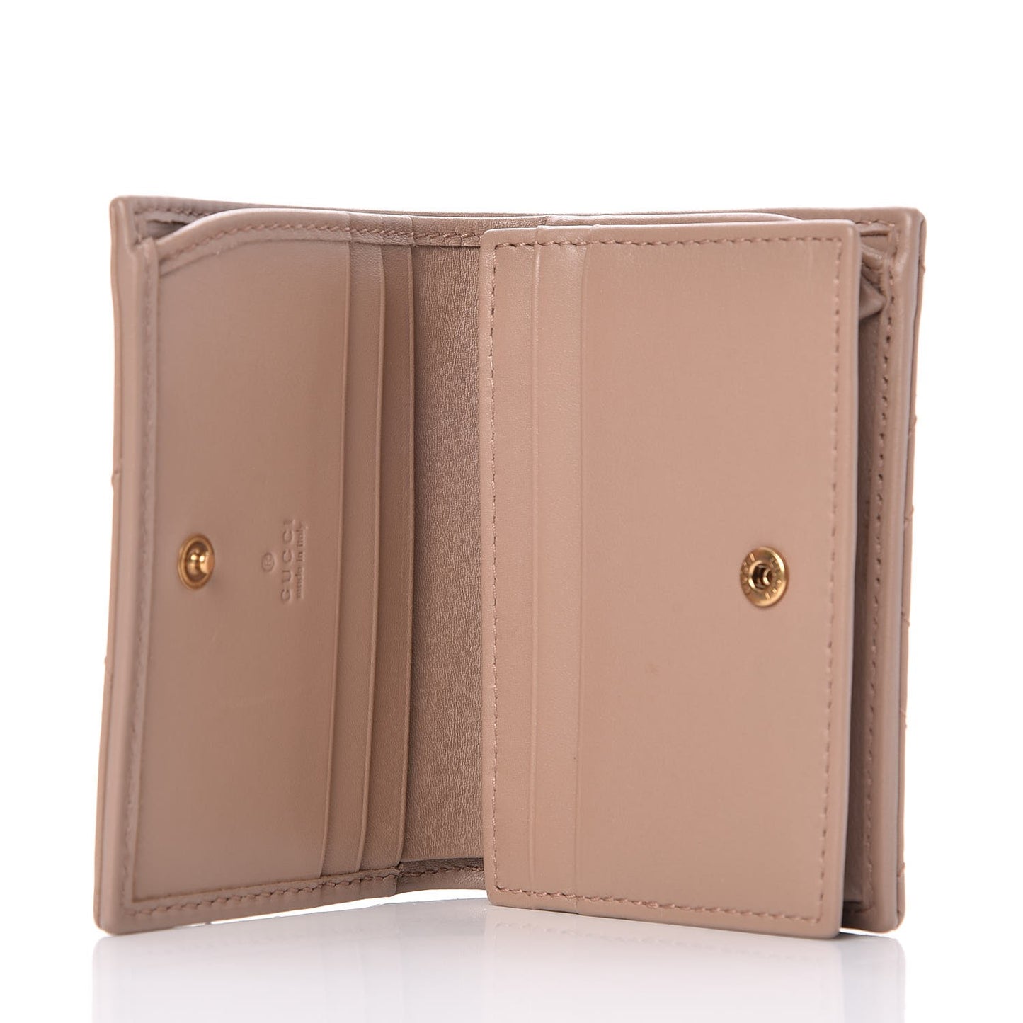 Calfskin Matelasse GG Marmont Card Case Wallet Porcelain Rose