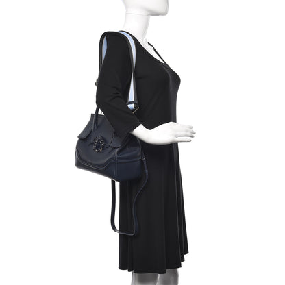 Versace Vitello Medium Palazzo Empire Bag Deep Blue 2 of 9