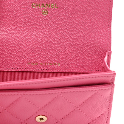 Chanel Caviar Quilted Flap Card Holder Wallet Pink 7 of 8