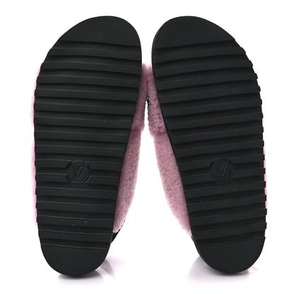 Louis Vuitton Shearling Paseo Sandals 37.5 Pink 5 of 8