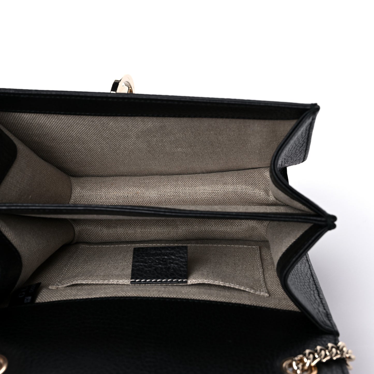 Dollar Calfskin Small Interlocking G Shoulder Bag Black