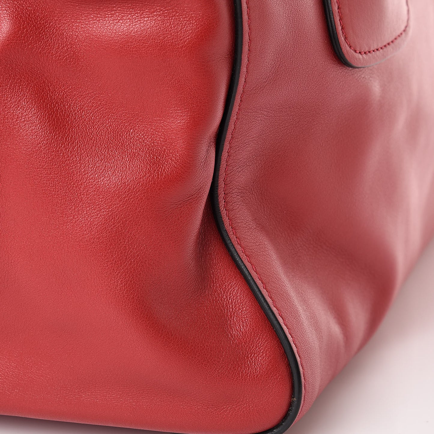 Glace Calfskin Twin Pocket Tote Fuoco