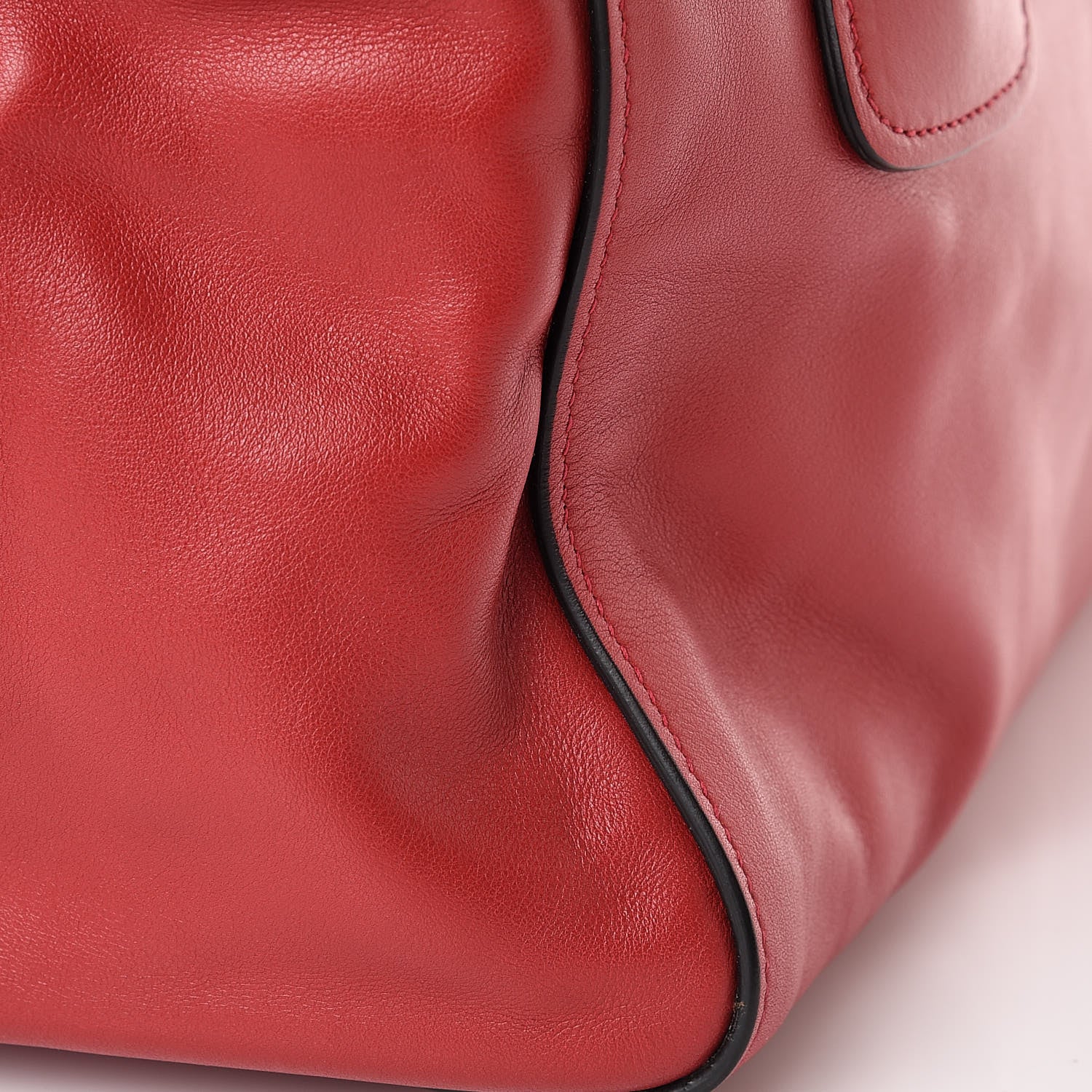 Prada Glace Calfskin Twin Pocket Tote Fuoco 14 of 15