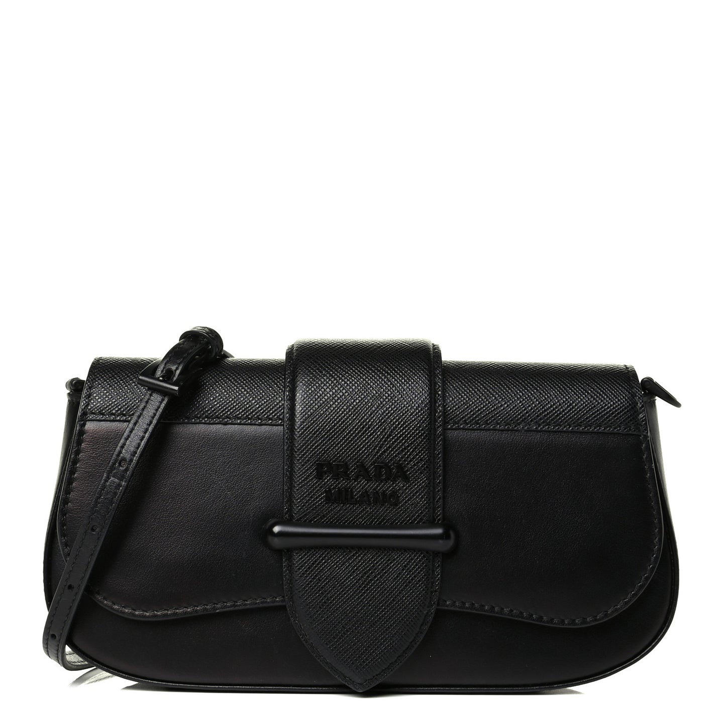 City Calfskin Saffiano Mini Sidonie Shoulder Bag Black