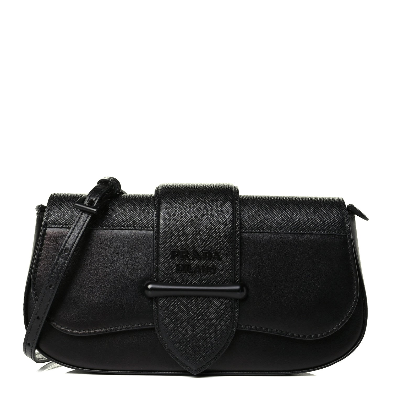 Prada City Calfskin Saffiano Mini Sidonie Shoulder Bag Black 1 of 7
