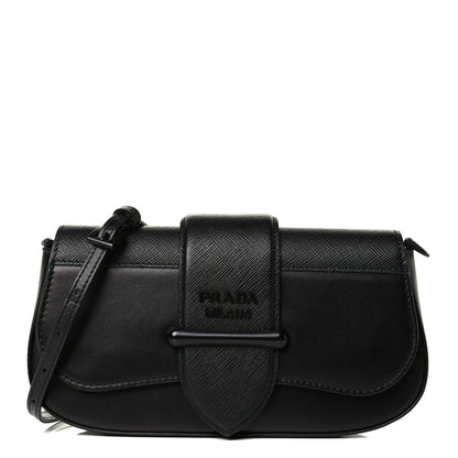 Prada City Calfskin Saffiano Mini Sidonie Shoulder Bag Black 1 of 7