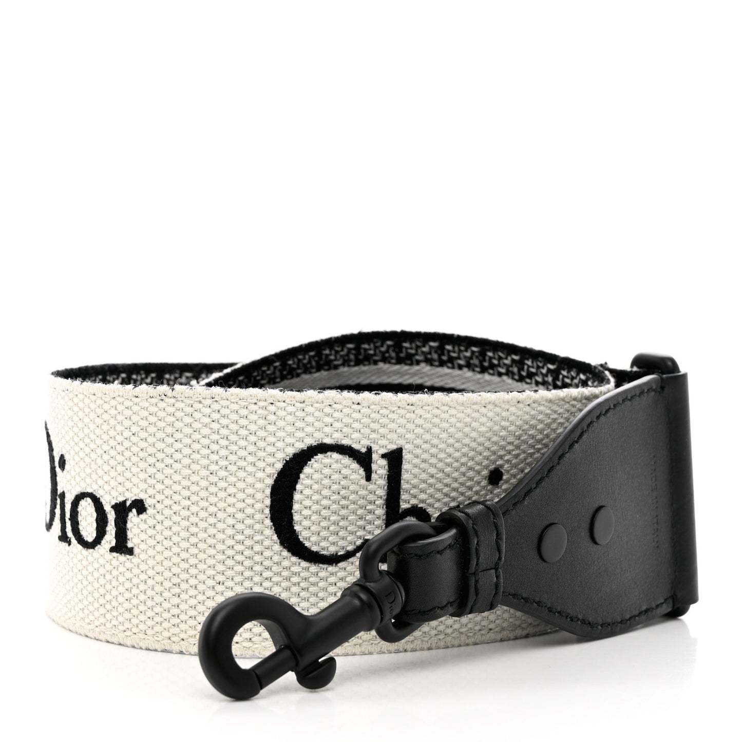 Canvas Embroidered Shoulder Strap Black