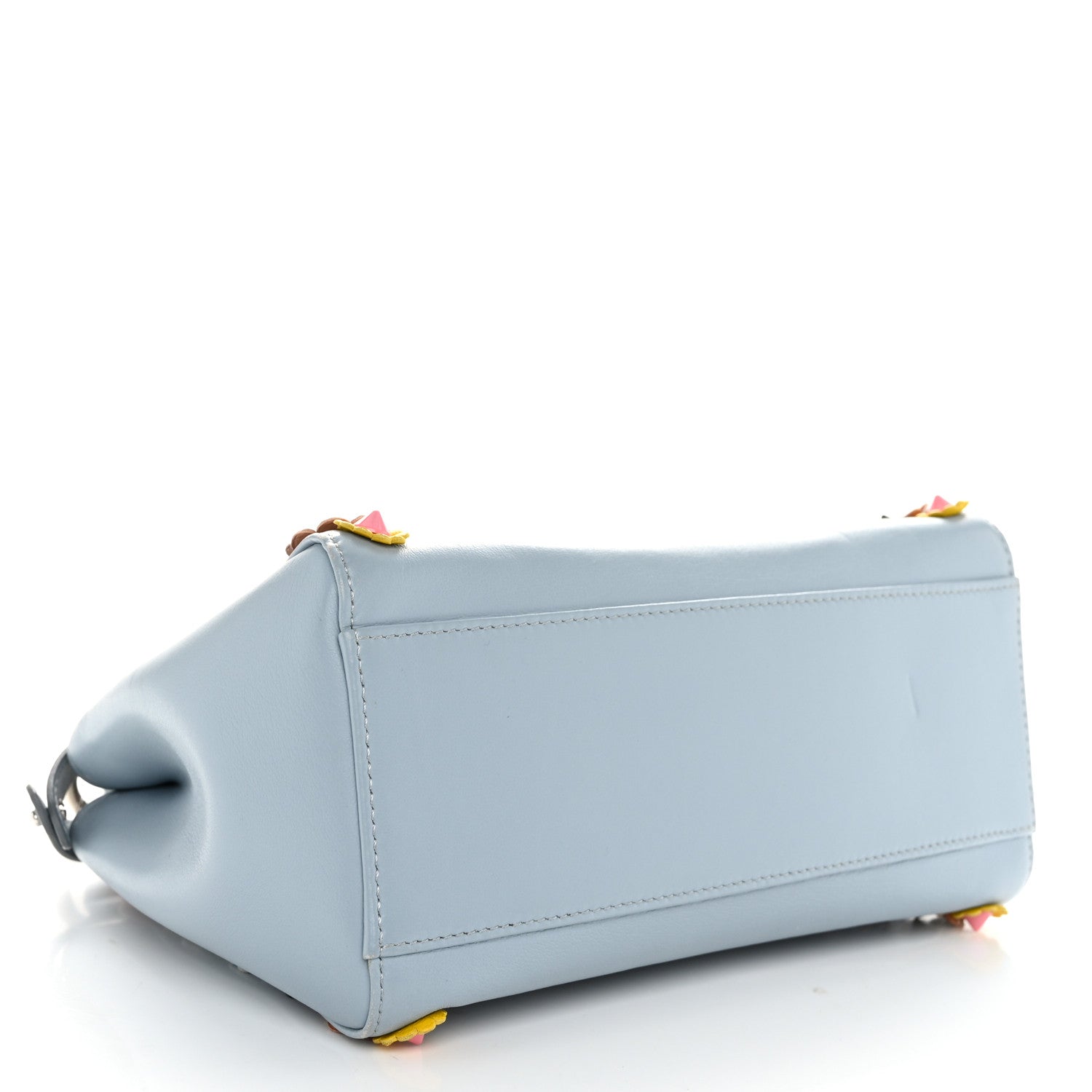 Fendi Nappa Flowerland Mini Peekaboo Iconic Satchel Light Blue 4 of 12