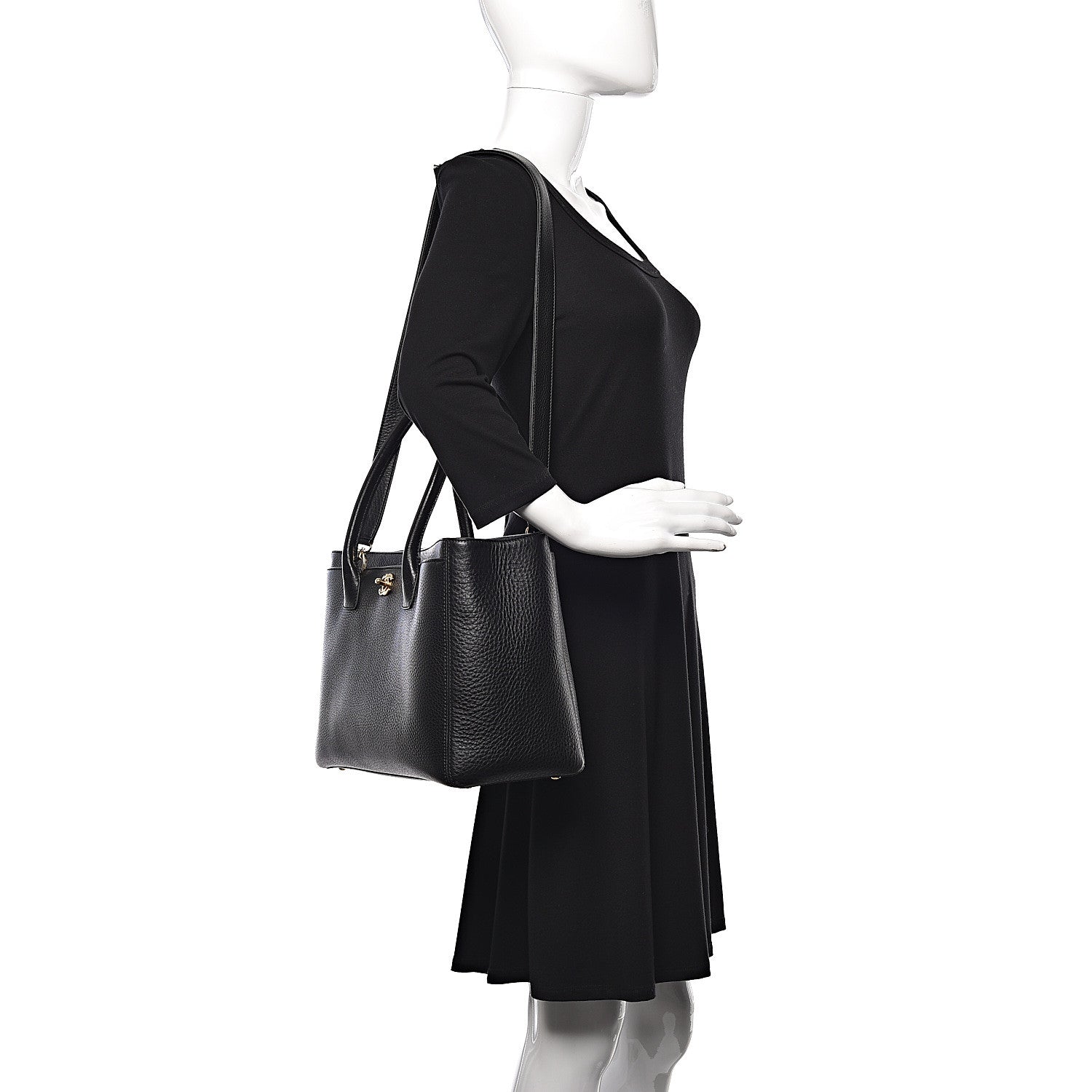 Chanel Calfskin Cerf Executive Shopper Tote Black 2 of 11