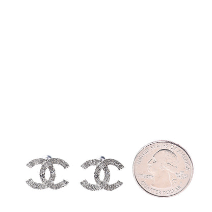 Chanel Crystal CC Earrings Silver 2 of 5