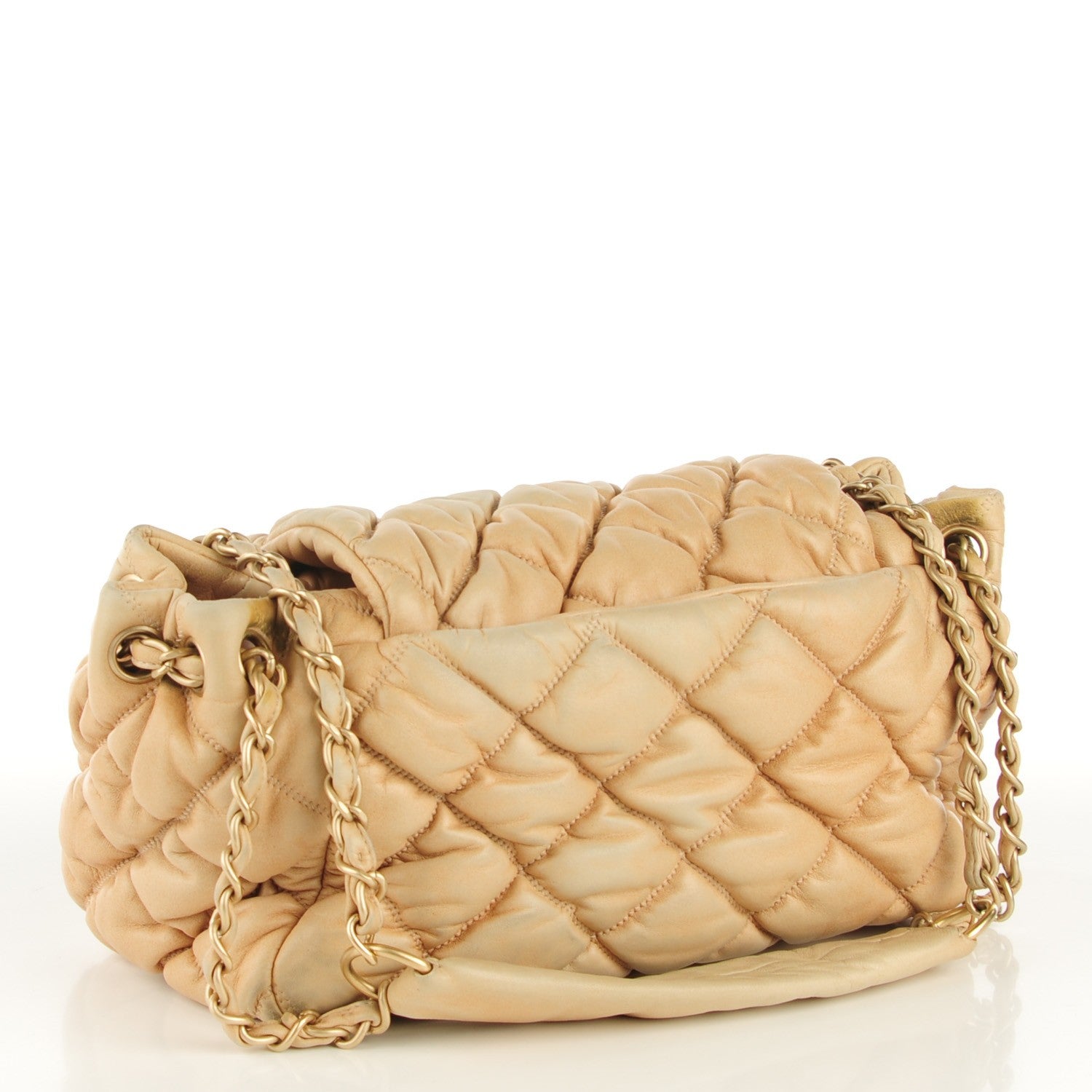 Chanel Calfskin Bubble Quilt Accordion Flap Beige 3 of 9