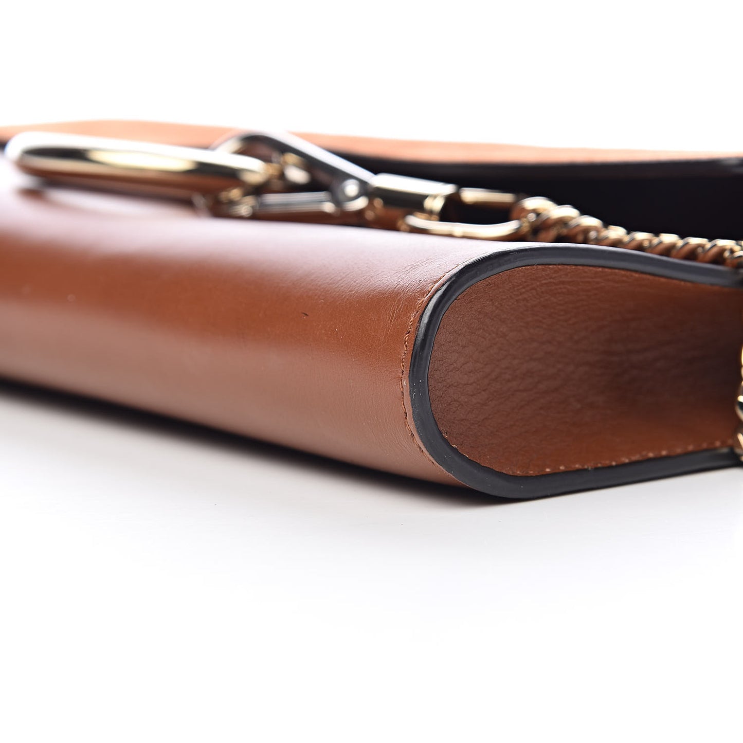 Suede Calfskin Faye Clutch Tobacco