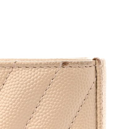 Saint Laurent Grain De Poudre Matelasse Chevron Monogram Chain Wallet Nude Powder 11 of 14