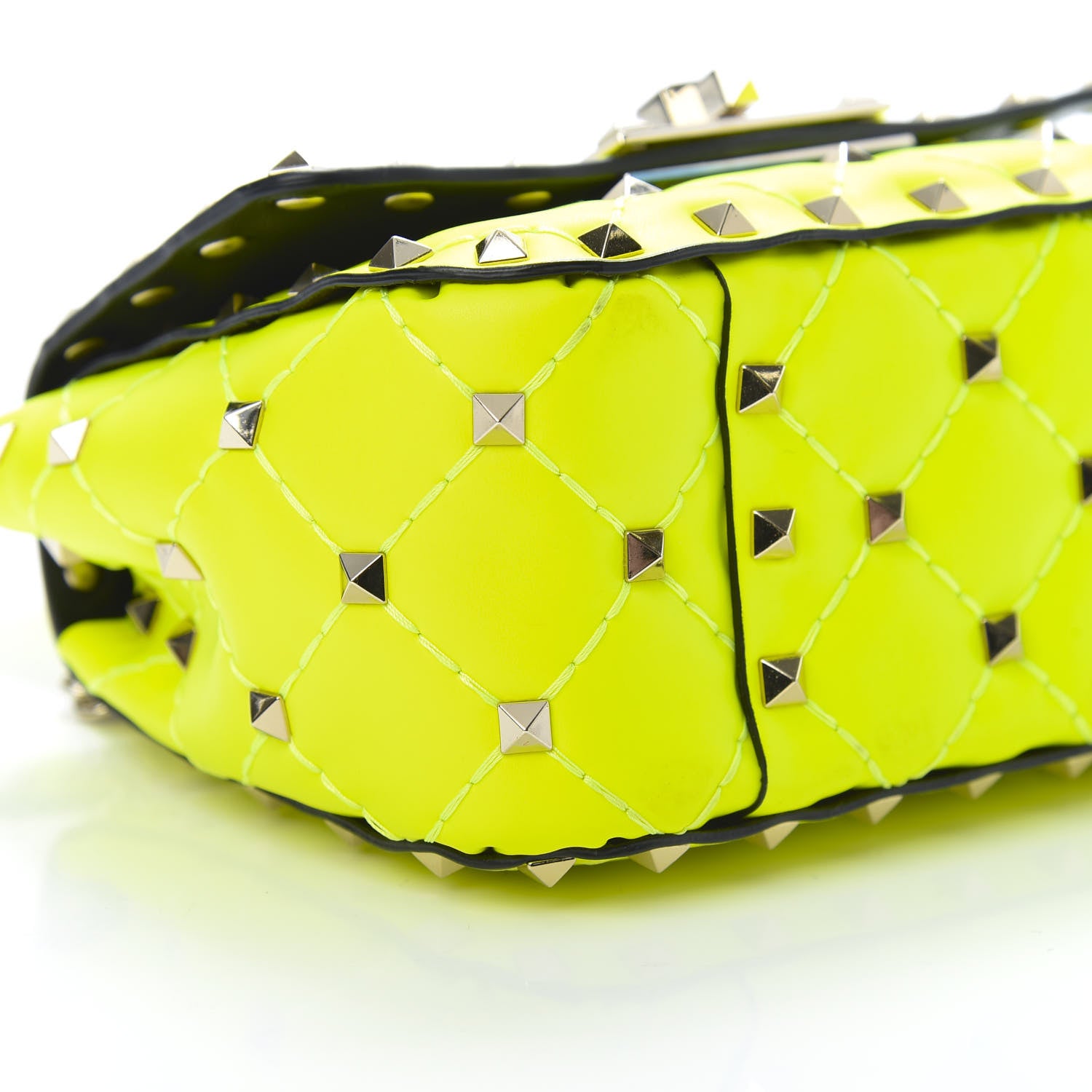 Valentino Garavani Calfskin Micro Rockstud Spike Shoulder Bag Lime 8 of 13
