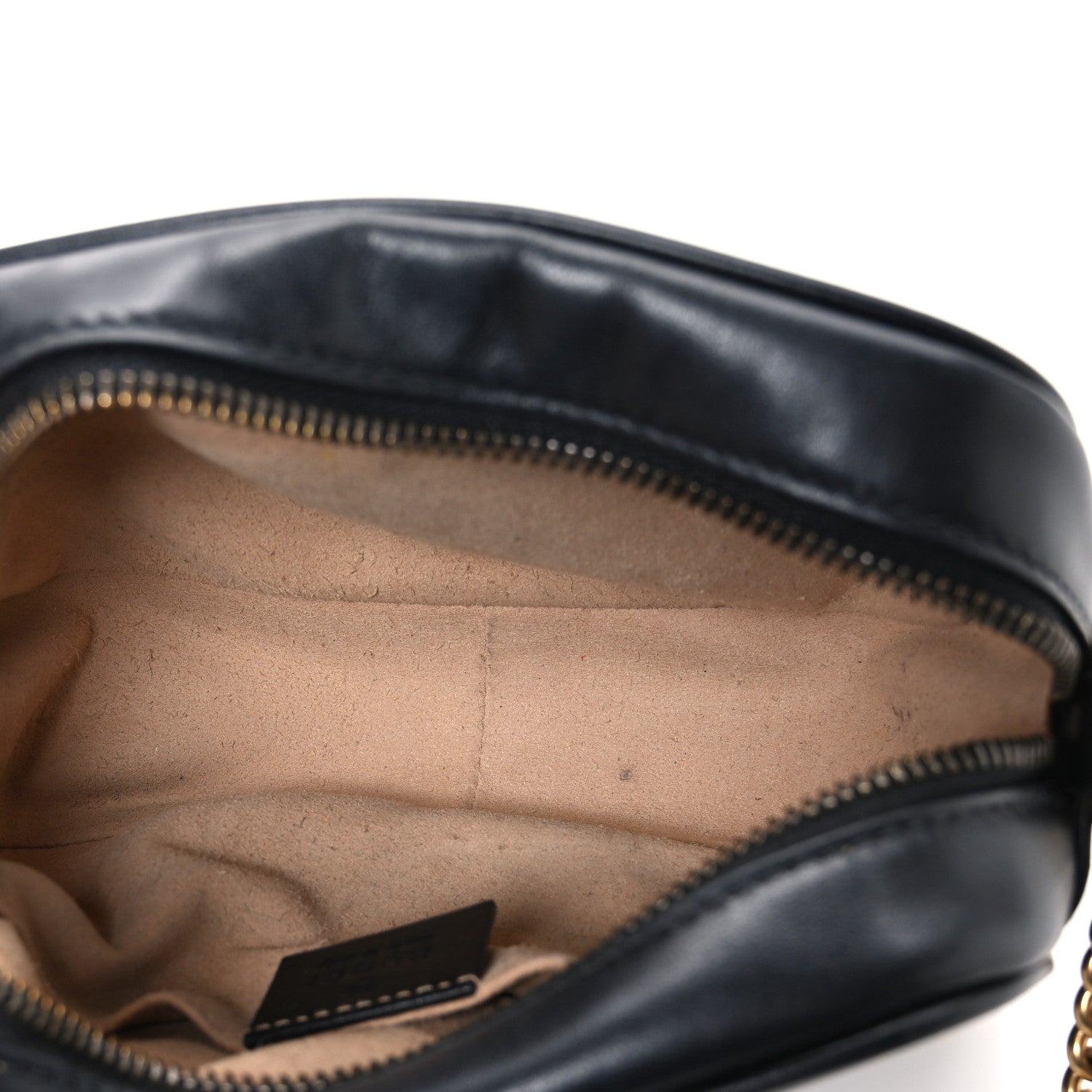 Gucci Calfskin Matelasse Mini GG Marmont Chain Shoulder Bag Black 5 of 10