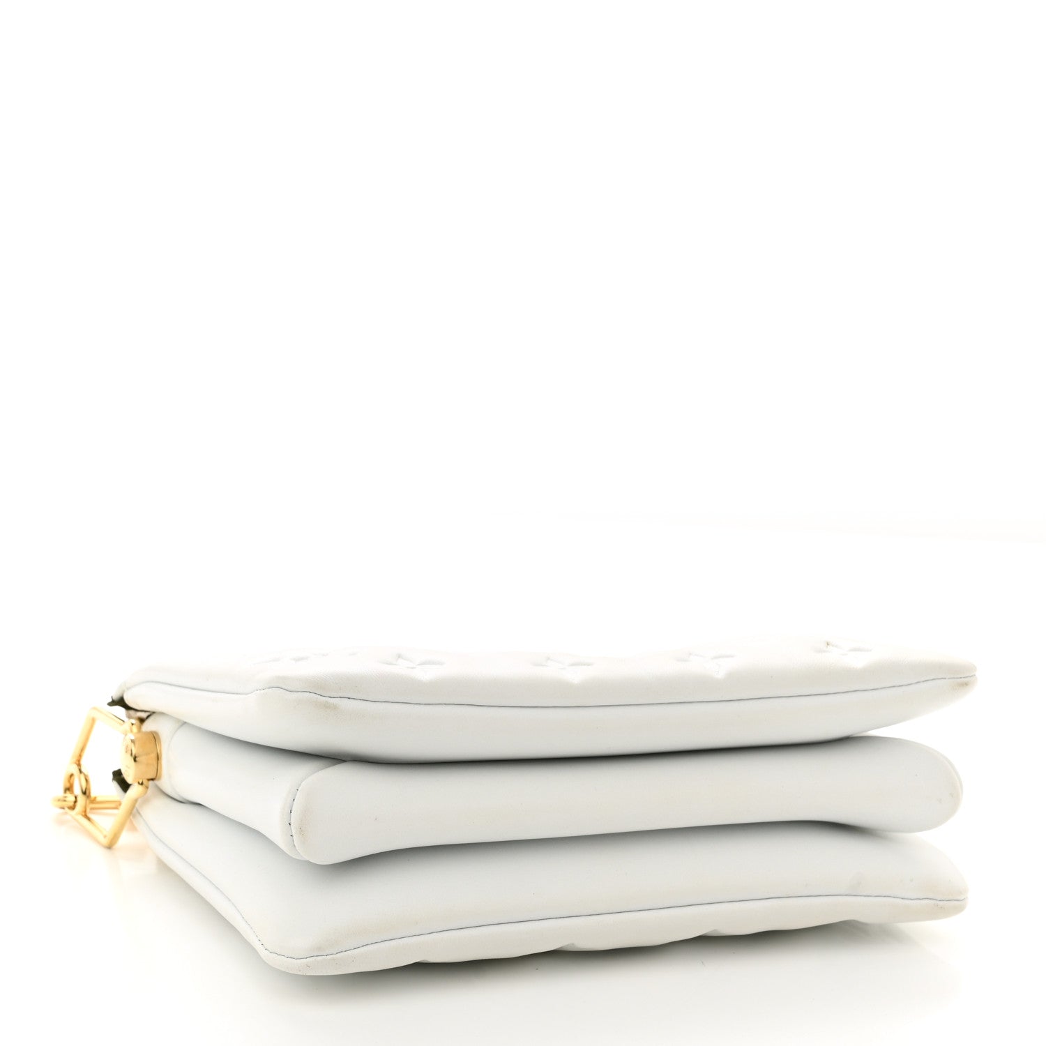 Louis Vuitton Lambskin Embossed Monogram Coussin BB White 4 of 13
