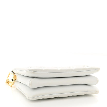 Louis Vuitton Lambskin Embossed Monogram Coussin BB White 4 of 13