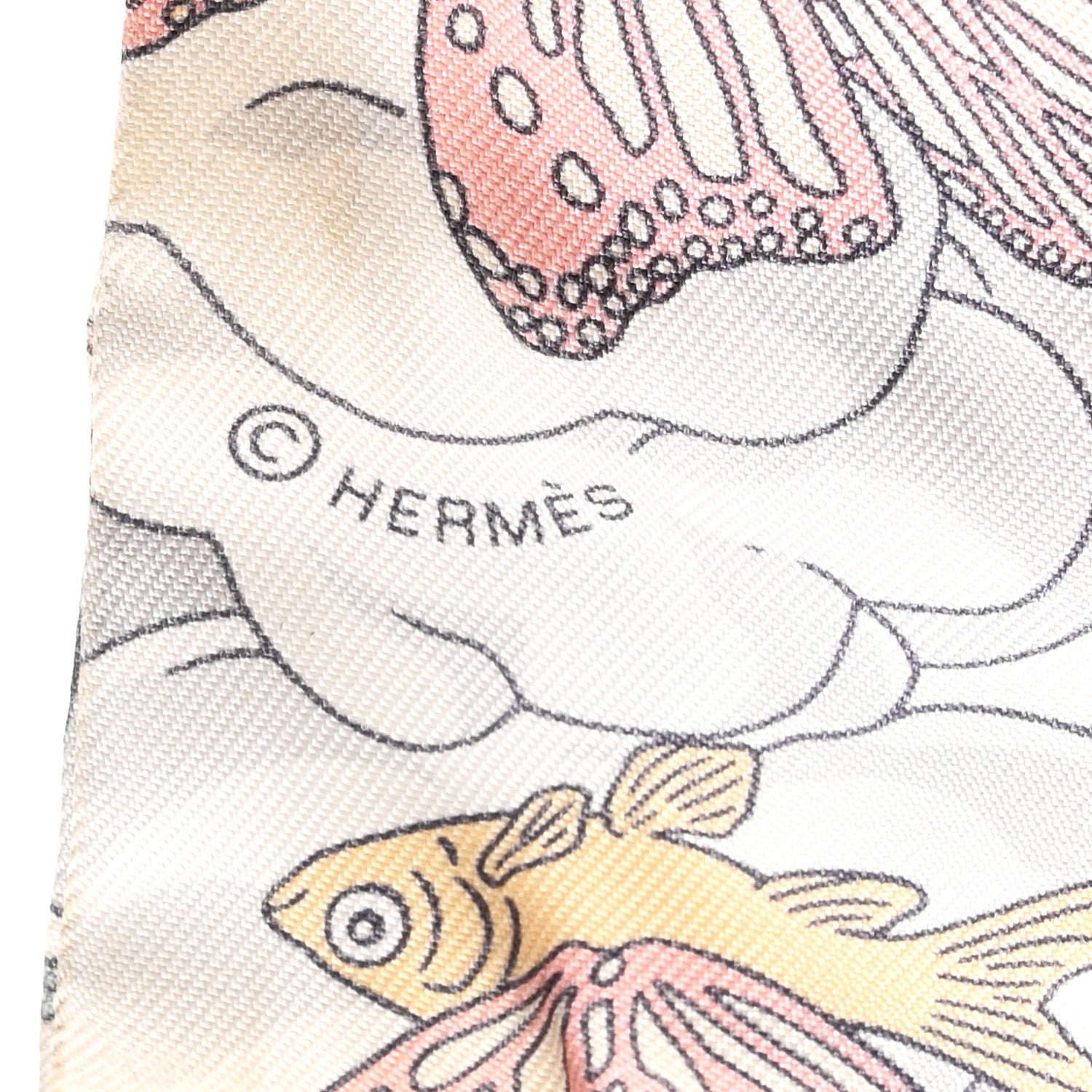 Hermes Silk Sur Mon Nuage Twilly Abricot Bleu Multicolor 3 of 3
