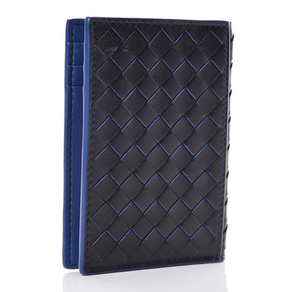 Bottega Veneta Intrecciato VN Card Case Black Blue 3 of 8