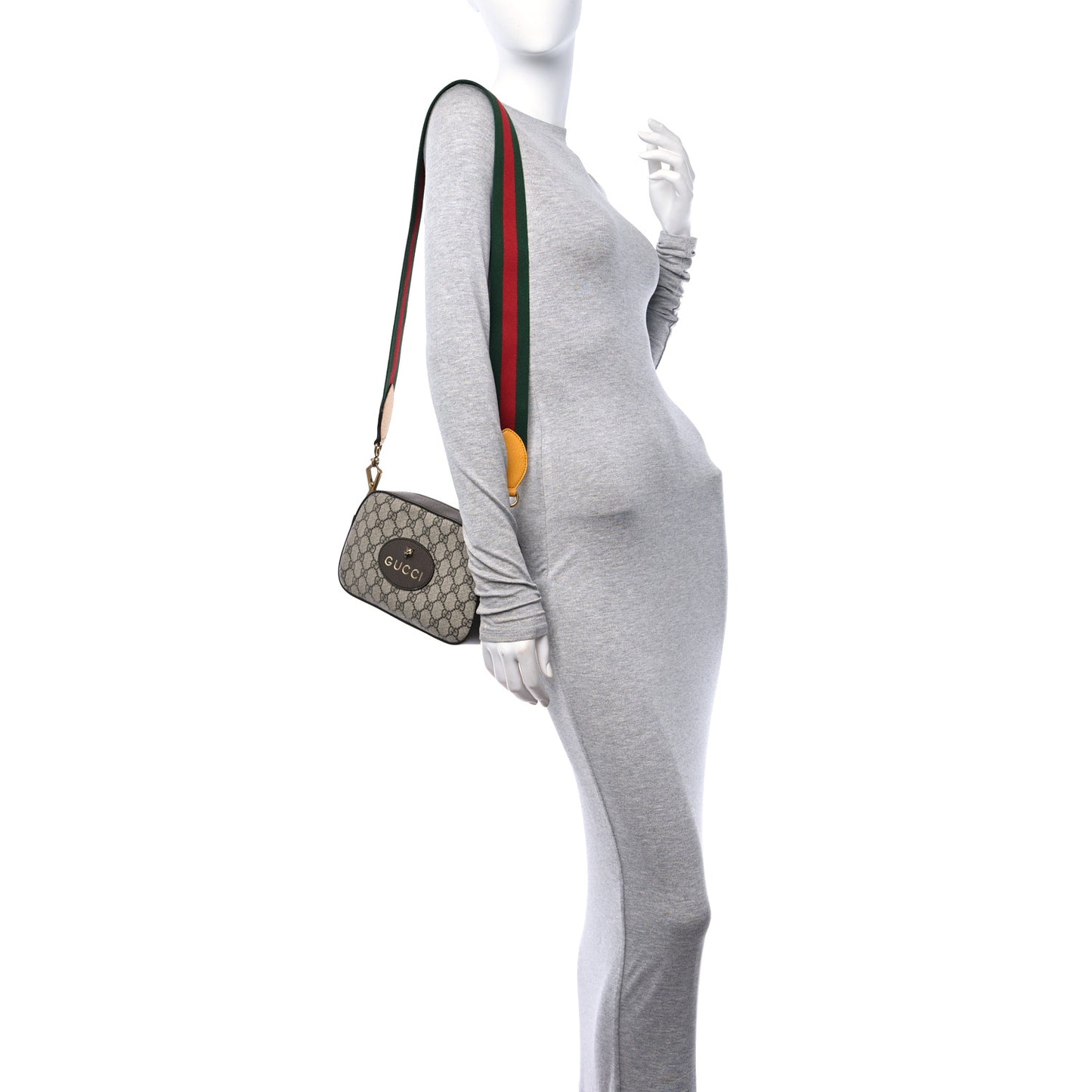 GG Supreme Monogram Web Neo Vintage Shoulder Bag Beige New Acero Crop