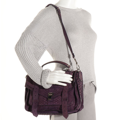 Proenza Schouler Python Medium PS1 Satchel Purple 2 of 15