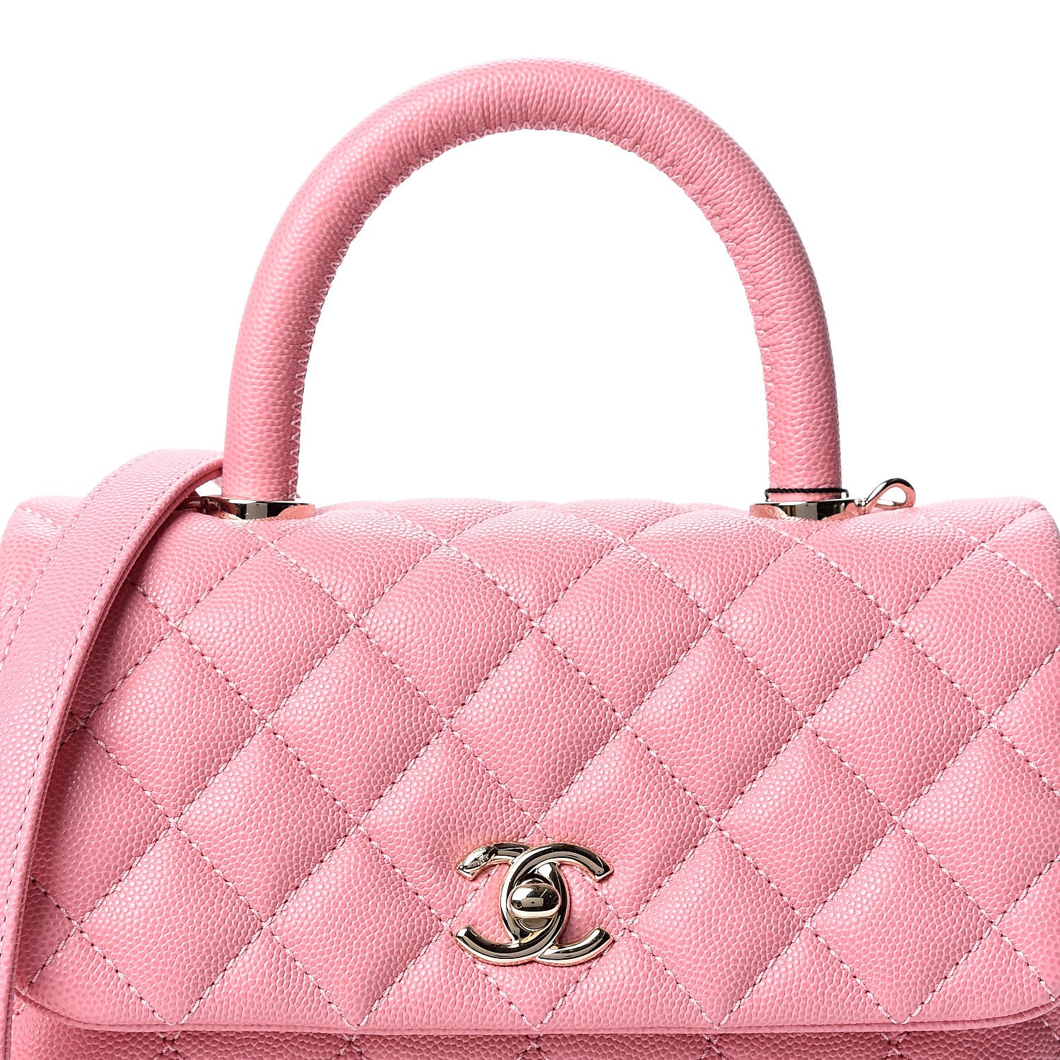 Chanel Caviar Quilted Mini Coco Handle Flap Pink 7 of 9