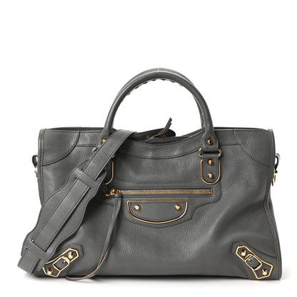 Balenciaga Chevre Gold Metallic Edge Hardware City Gris Acier 1 of 11