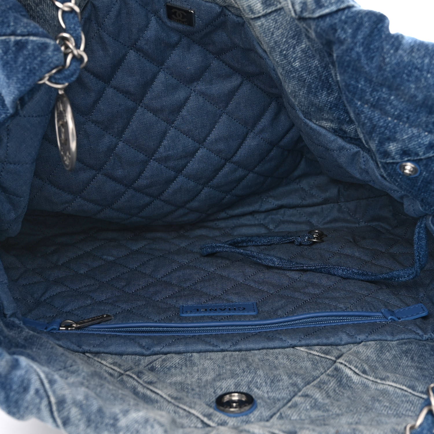 Chanel Denim Quilted Chanel 22 Blue 6 of 12